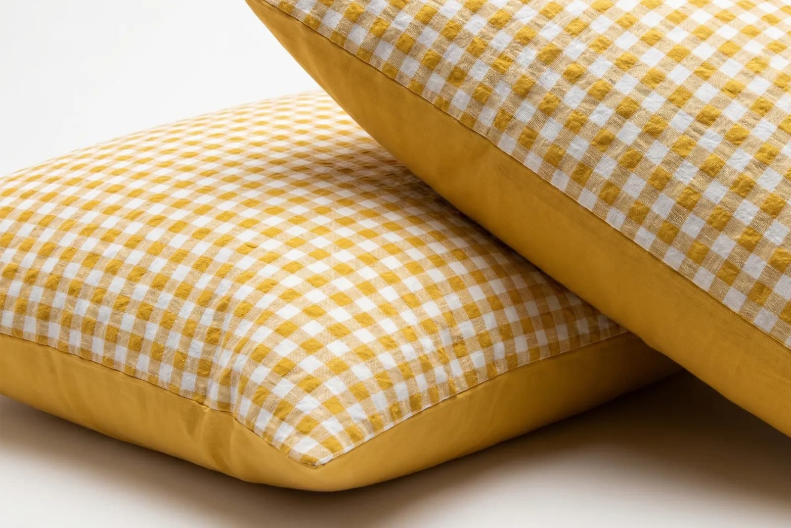 Pillowcase Seersucker Ochre 3