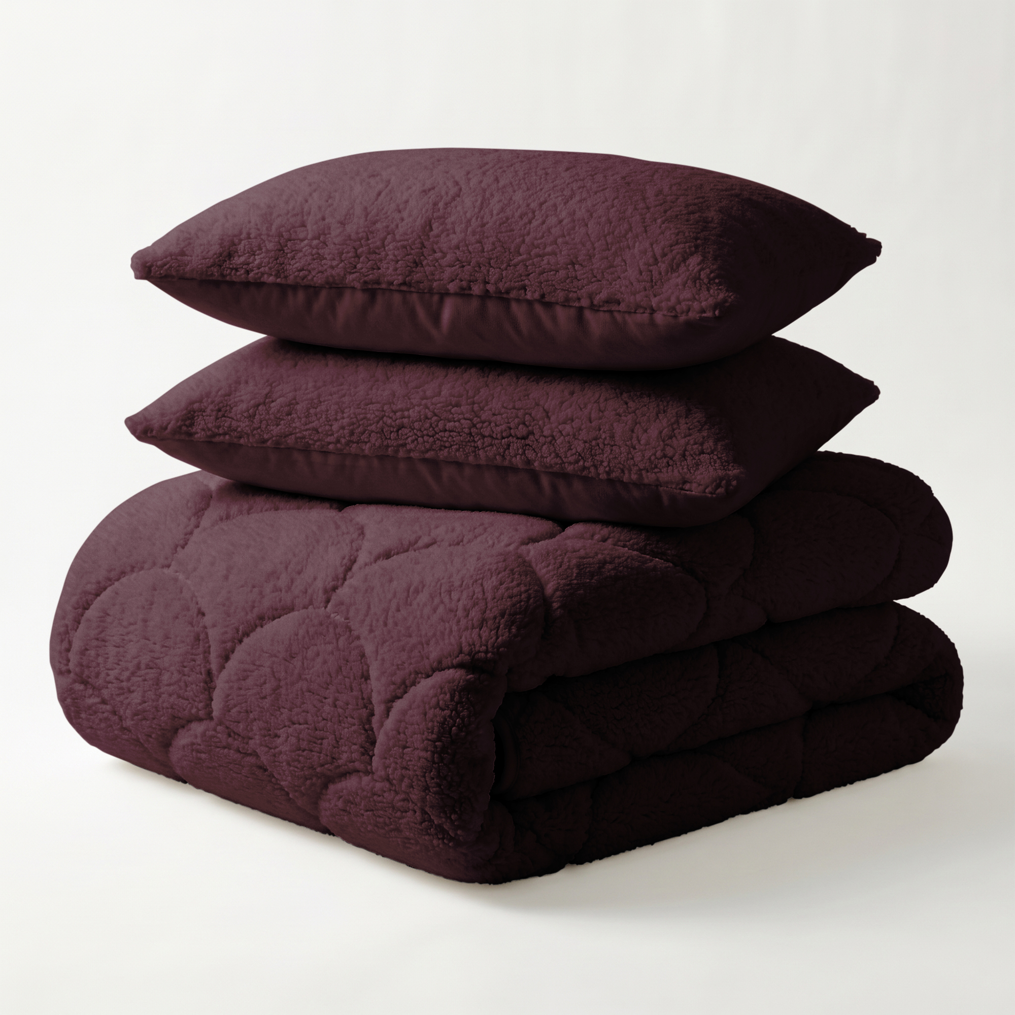 Dekbed + Kussensloop Teddy - Bordeaux