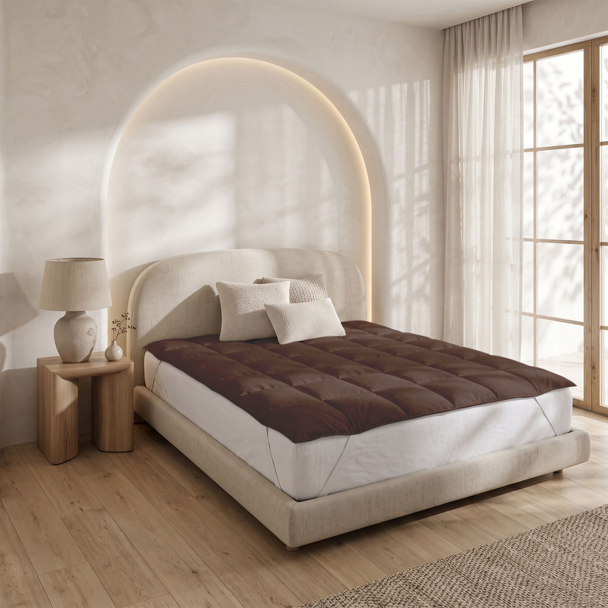 Wasbare Oplegmatras Chocolade
