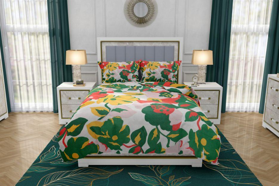 Zydante Swisstech® - Overtrek - TCC - Multicolor Flowers - 200x200/220 + 2*60x70 cm