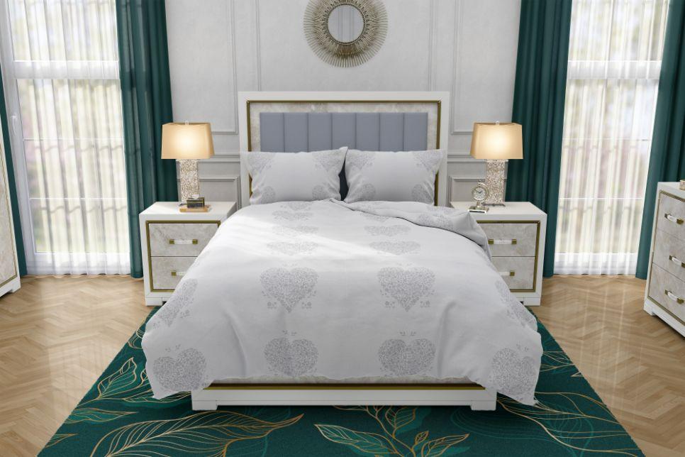 Zydante Swisstech® - Overtrek - TCC - White Hearts - 200x200/220 + 2*60x70 cm