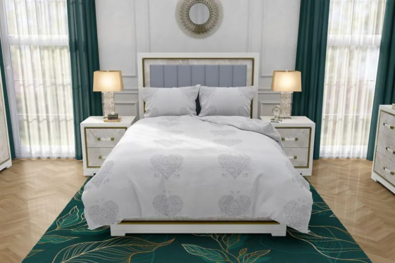 Zydante Swisstech® - Overtrek - TCC - White Hearts  - 200x200/220 + 2*60x70 cm