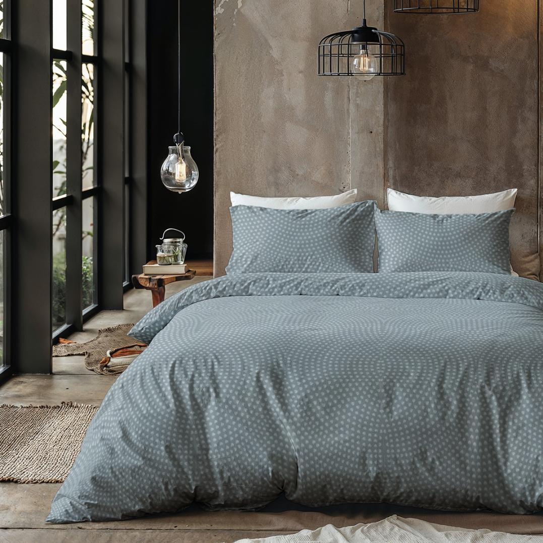Dekbedovertrek Flanel Aneha blue - 1* 240x220 + 2* 60x70cm - Sleep Sense