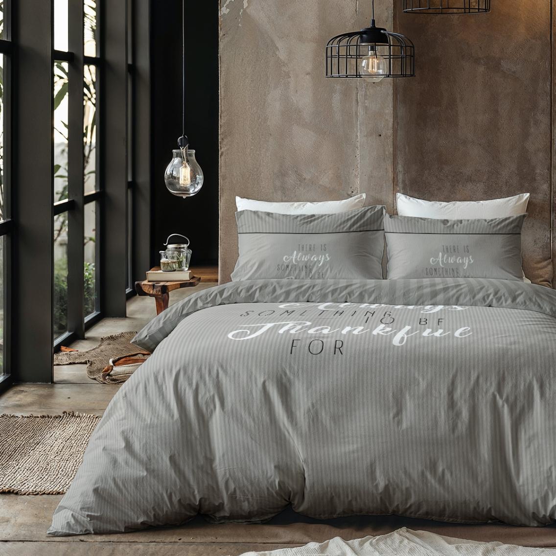 Dekbedovertrek Flanel Thankful - 1* 140x220 + 1* 60x70cm - Sleep Sense