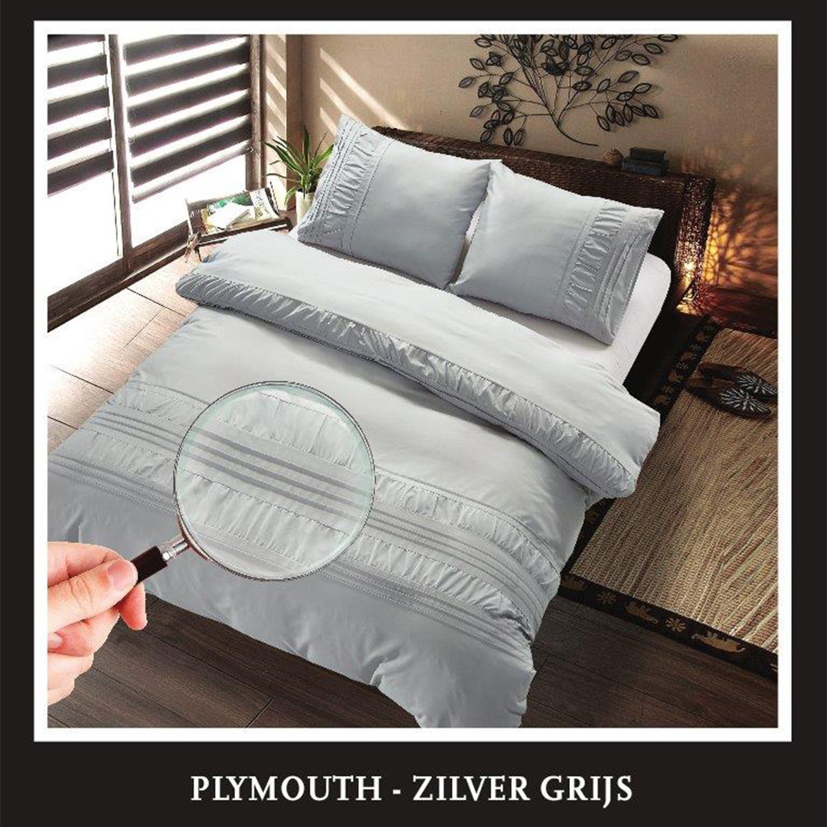Dekbedovertrek Plymouth - Zilver Grijs