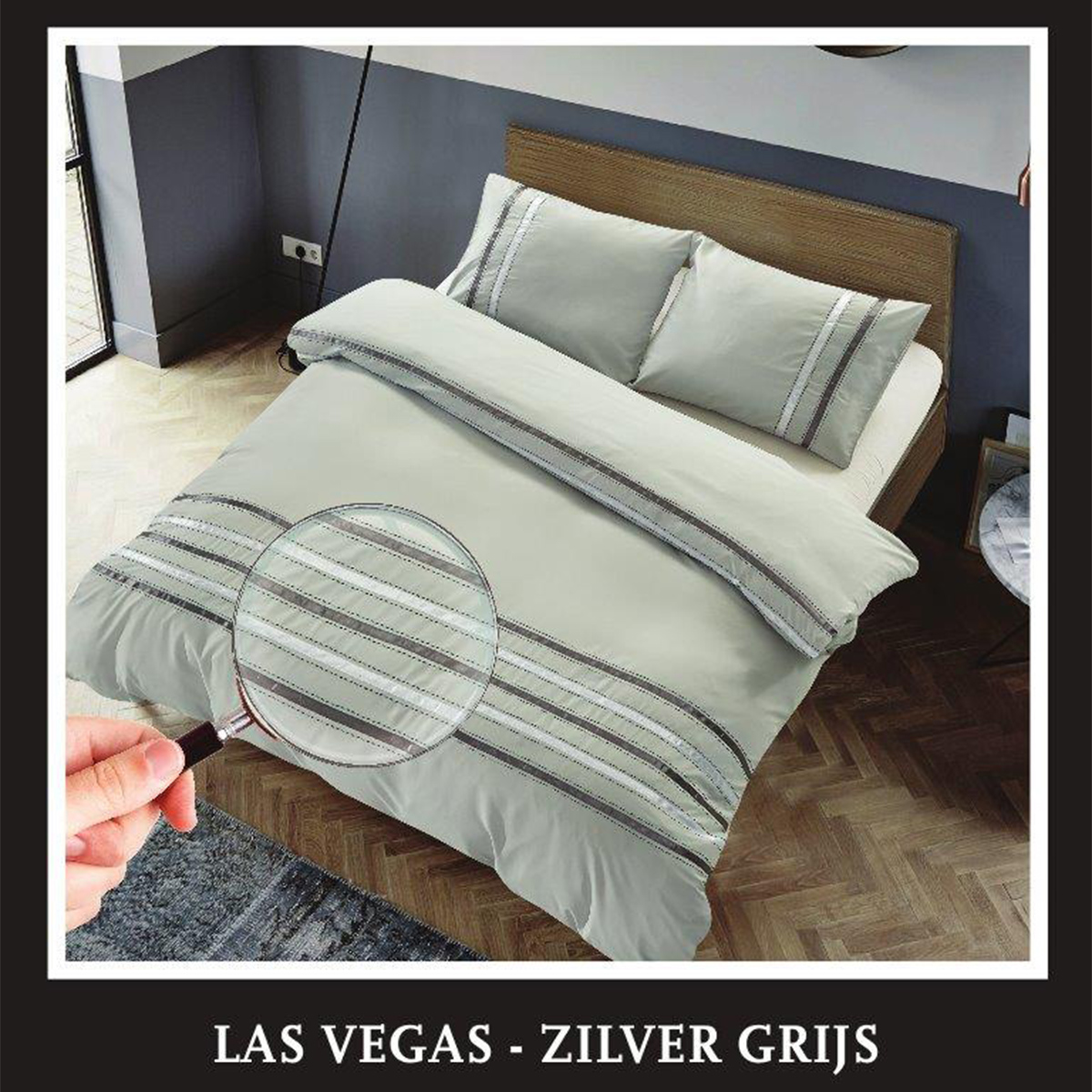 Dekbedovertrek Las Vegas - Zilver Grijs