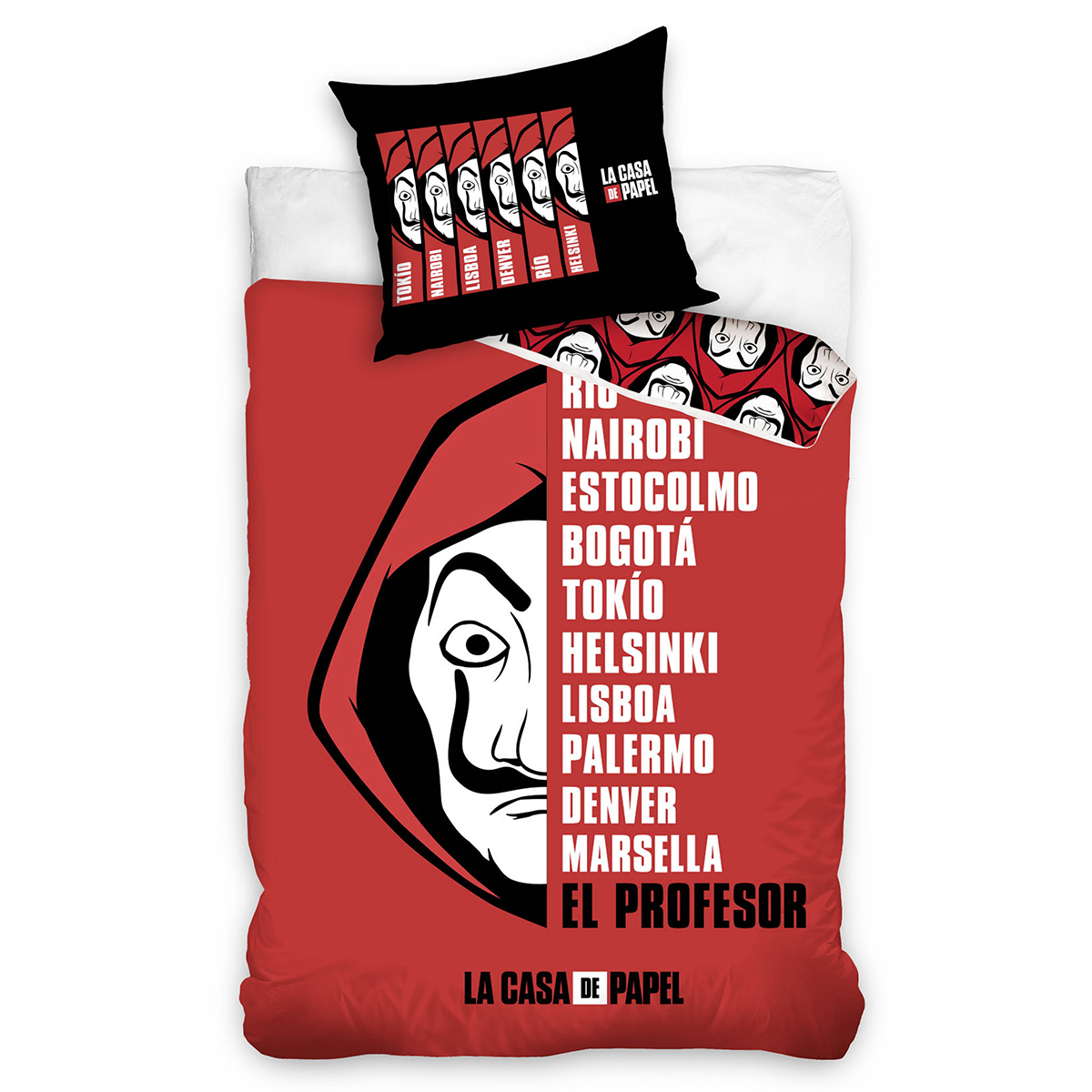 Dekbedovertrek La Casa de Papel - Rood