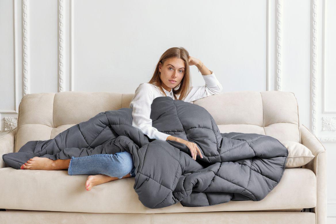Zydante Swisstech® - Verzwaringsdeken - Weighted Blanket - Microfiber- 150x200 cm - Grijs