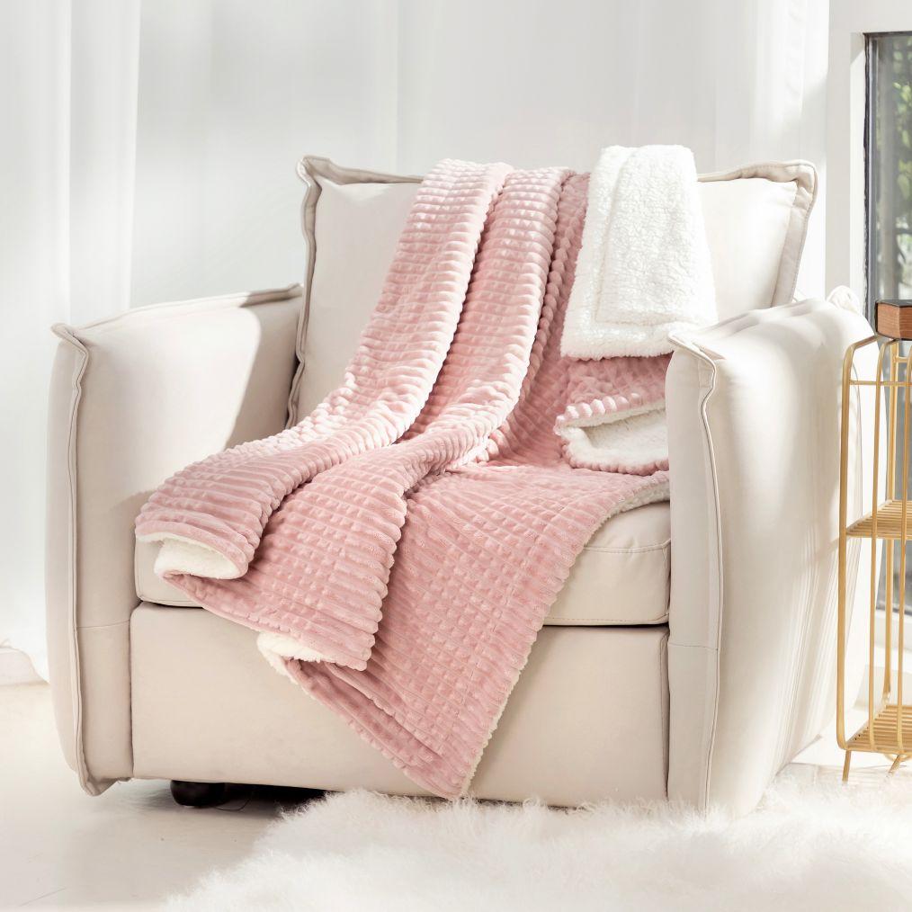 Ridgeline Sherpa Fleece Deken - Oud roze