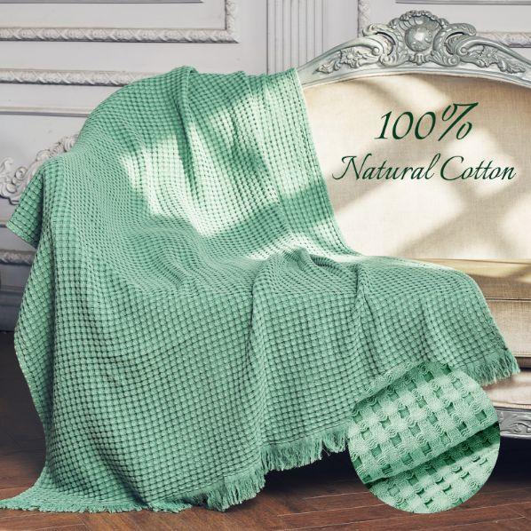 Amelie Home - Vintage Wafel Plaid - Salie groen
