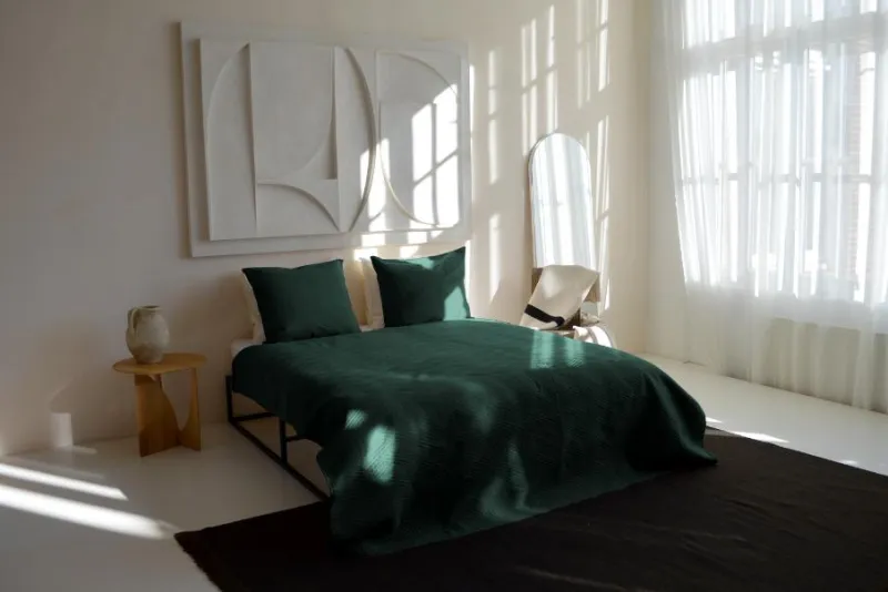 Zydante Home® Bedsprei Incl. 2 Hoezen -Dark Green Layers - 220x240 cm + 2 * 60x70 cm