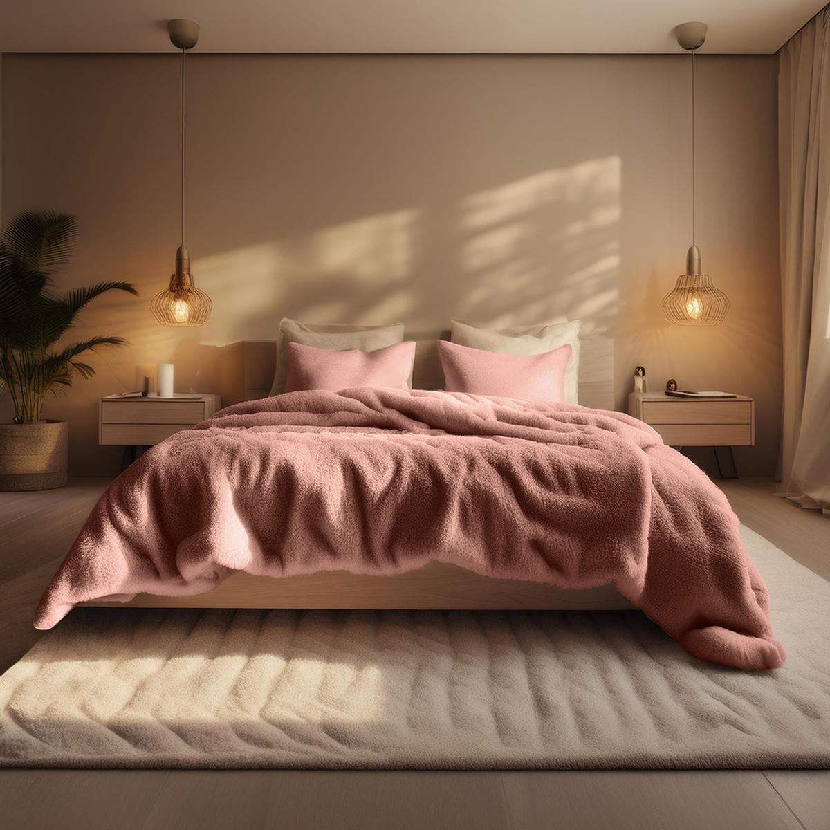 QCS 200x220 + 2*60x70cm Teddy Terra Cotta