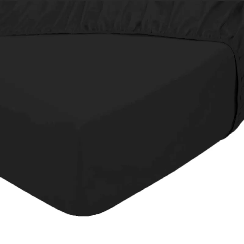 Dubbel Jersey Split Topper Hoeslaken - Zwart