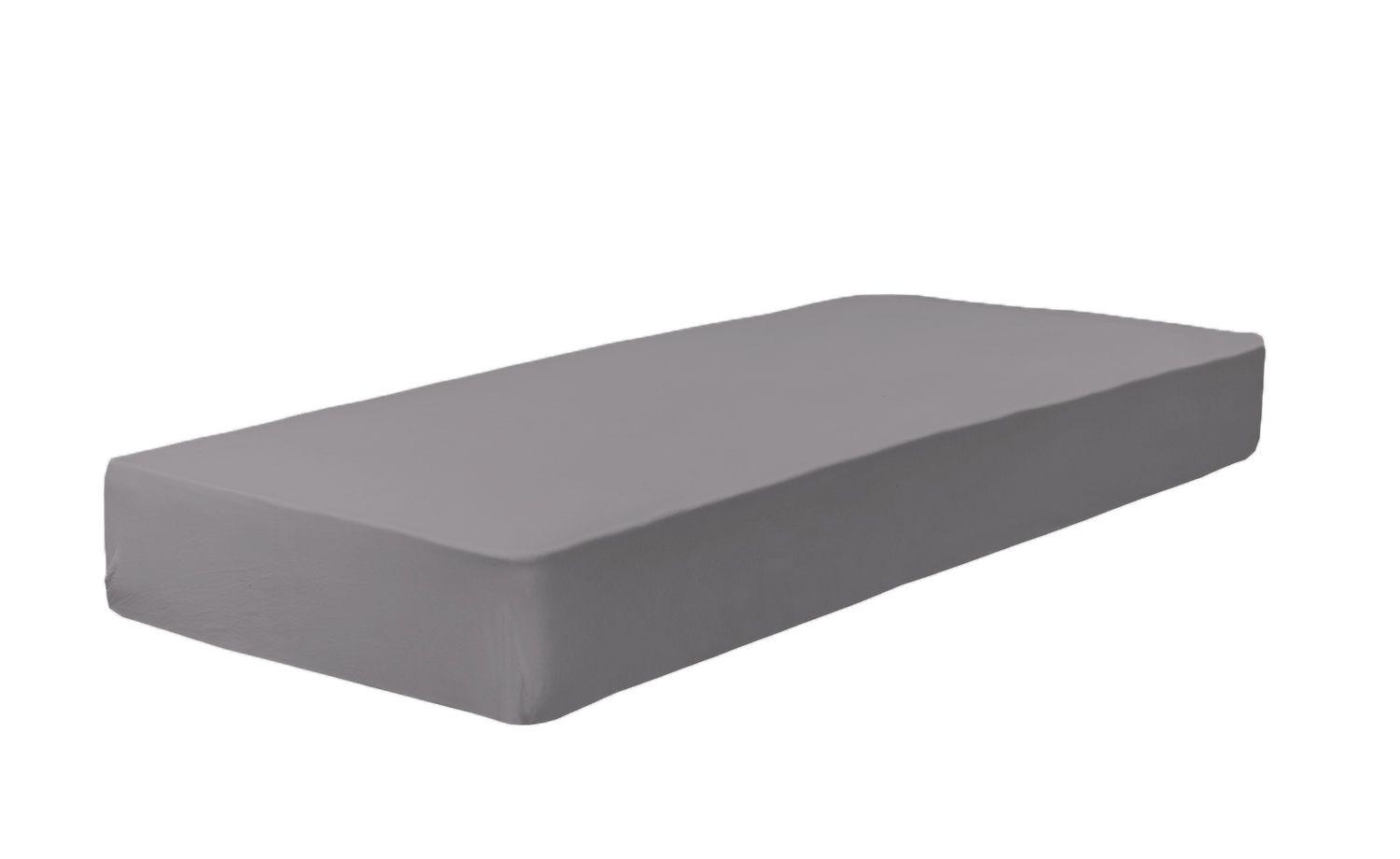 Katoenen Hoeslaken 90x200x30 cm Zilver