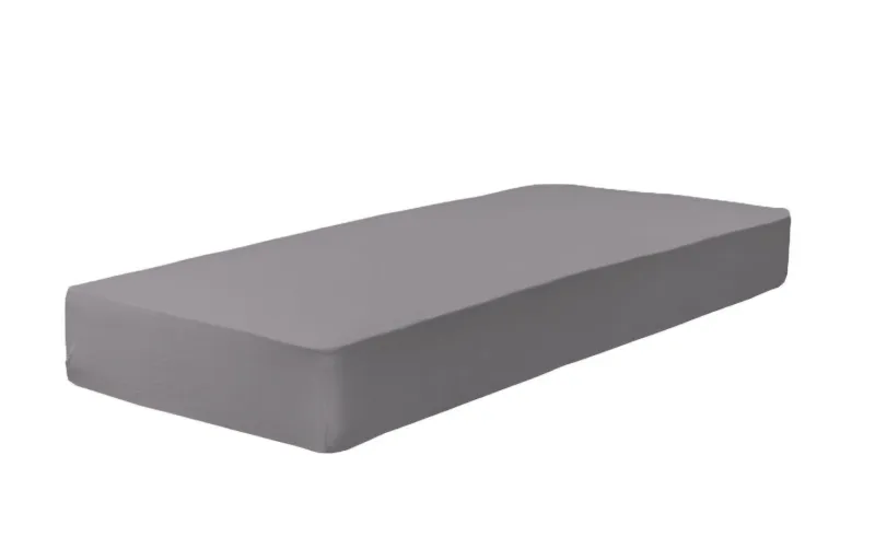 Katoenen Hoeslaken 90x200x30 cm Zilver