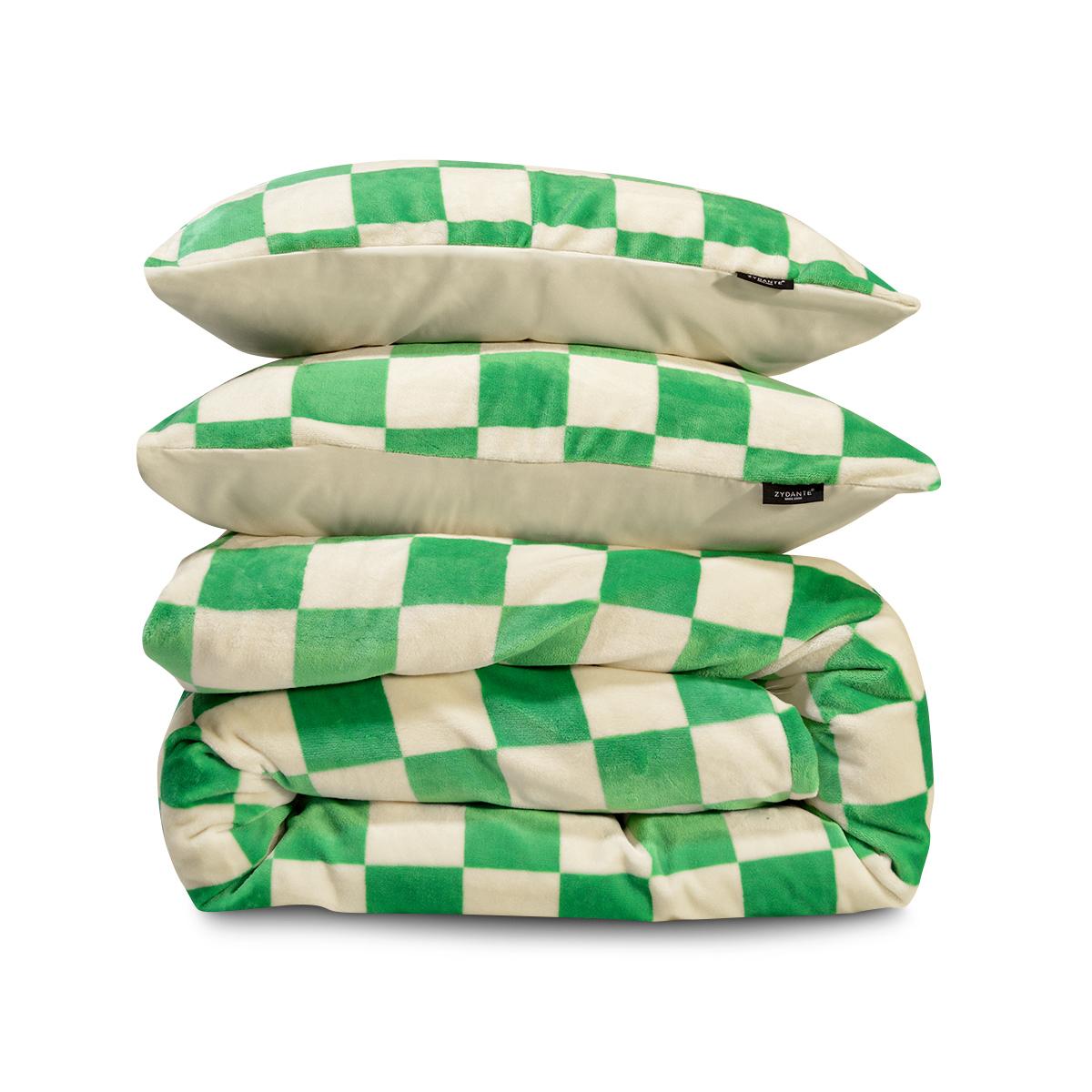 Dekbedovertrekset Chess Fleece Groen