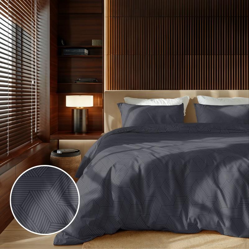 Dekbedovertrek Emboss Geometric - Anthracite - met 1 Kussensloop