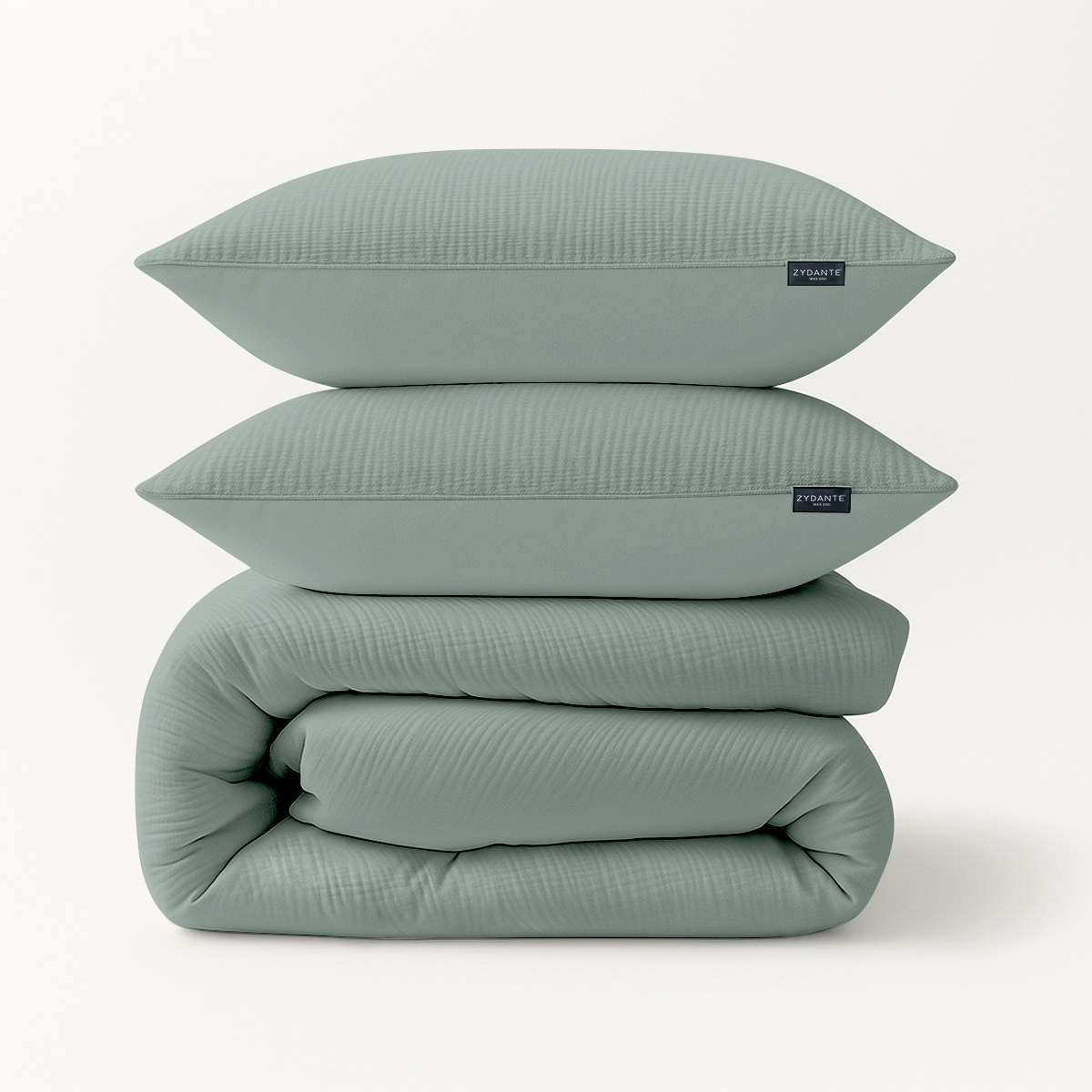 Dekbedovertrekset Mousseline 100% Katoen - Jade Green - met 1 Kussenslop