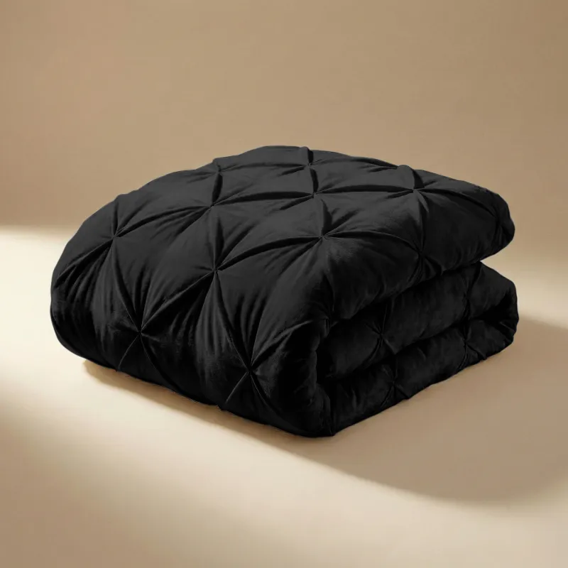 Dekbed Diamond Pintuck - Zwart 350gsm