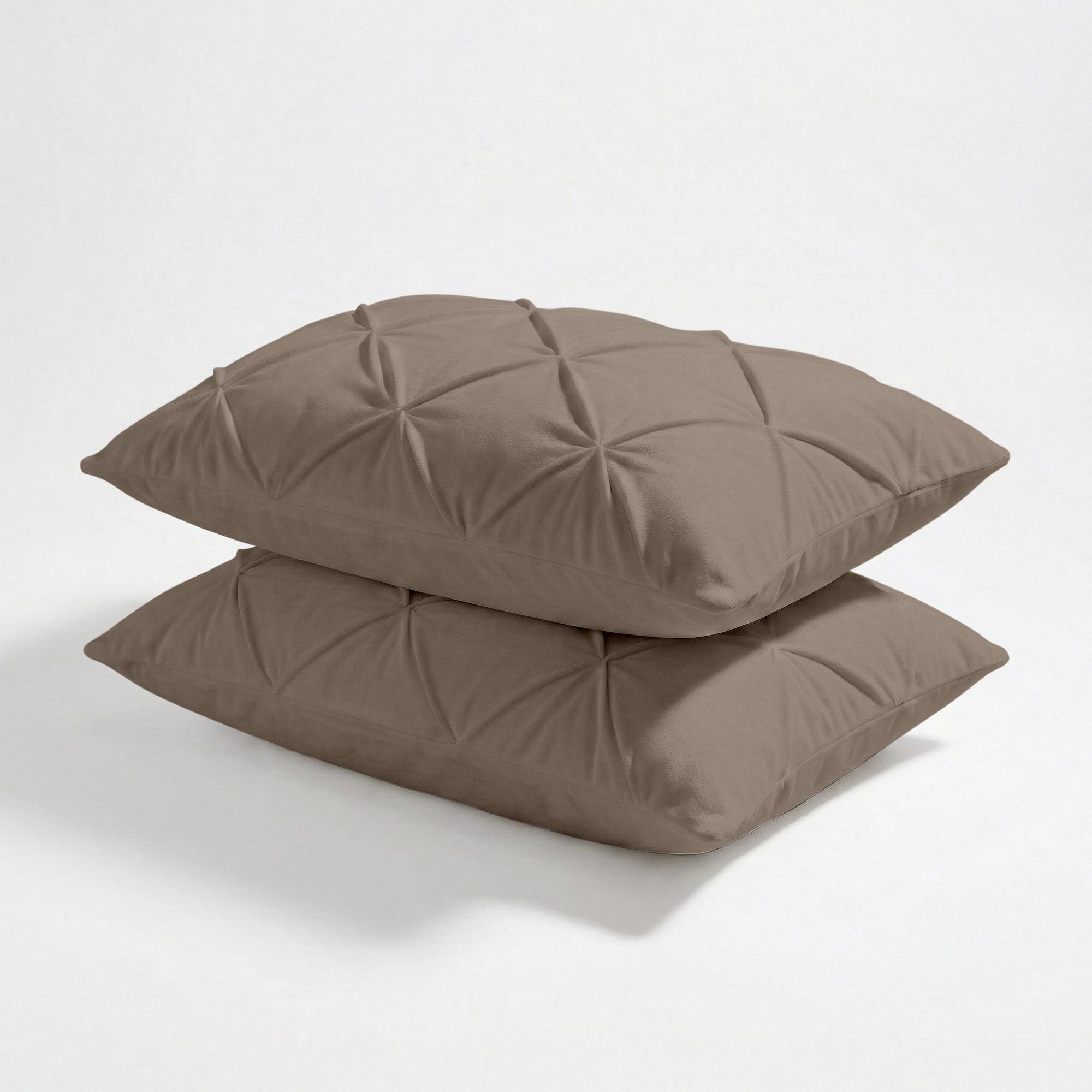 Kussenslopen Diamant pintuck Taupe (2 Stucks)