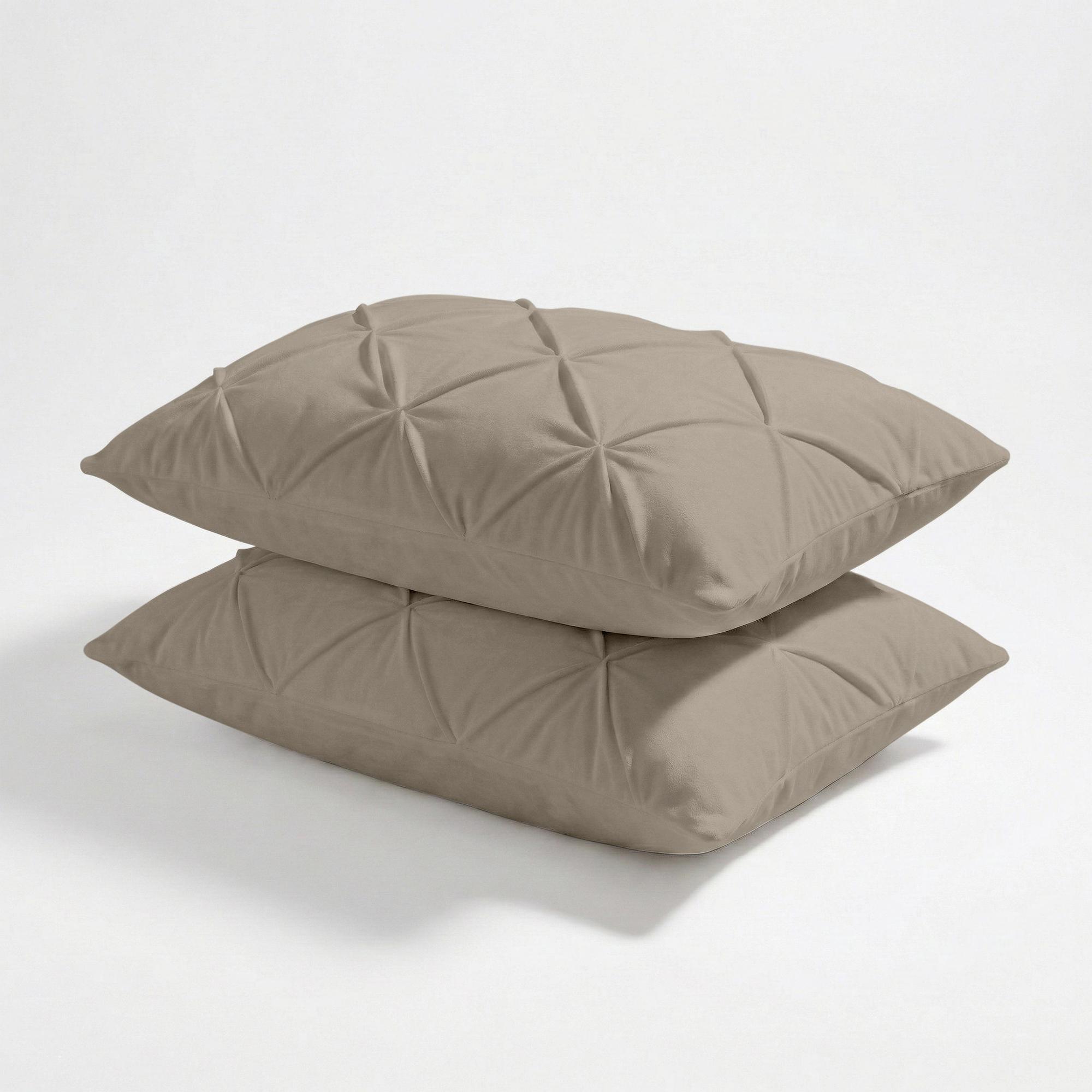 Kussenslopen Diamant pintuck - Licht Taupe (2 Stucks)