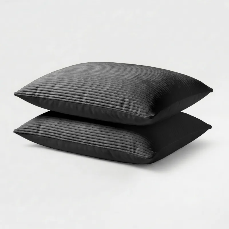 Kussenslopen Corduroy - Anthracite/ Black