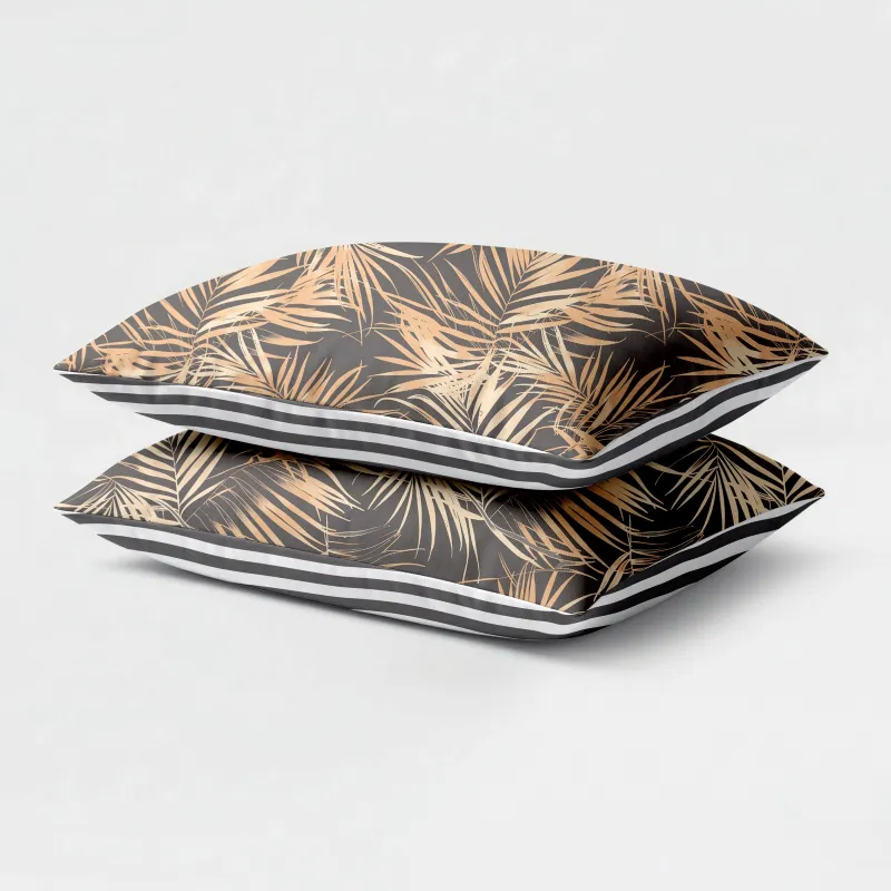 Eazzzy Kussenslopen Print - Orange Leafs