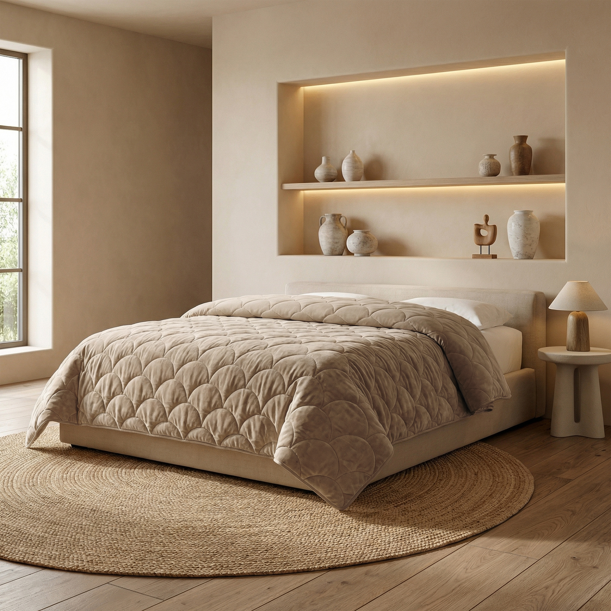 Zydante® Dekbed Chenille Velvet Emboss - Taupe