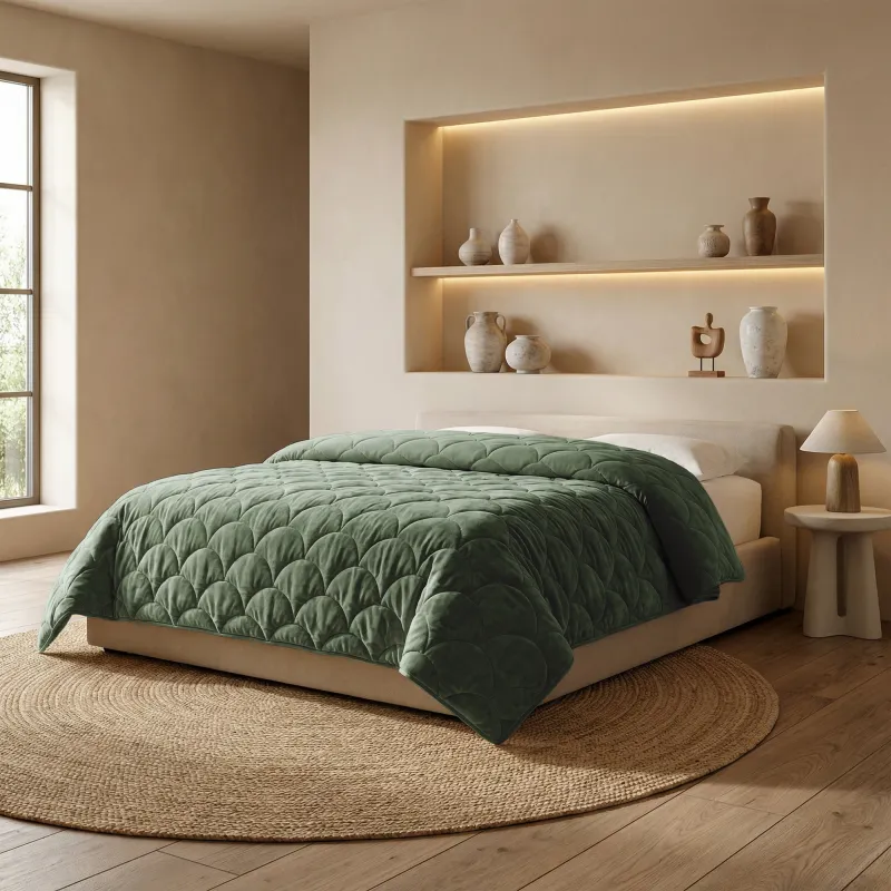 Zydante® Dekbed Chenille Velvet Emboss - Hedge Groen