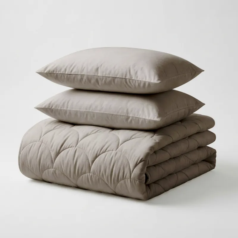 Katoen Percale Dekbed + Kussensloop/slopen - Taupe