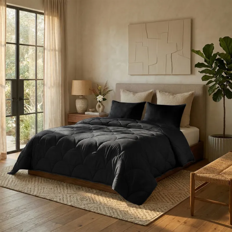 Katoen Percale Dekbed + Kussensloop/slopen - Anthracite