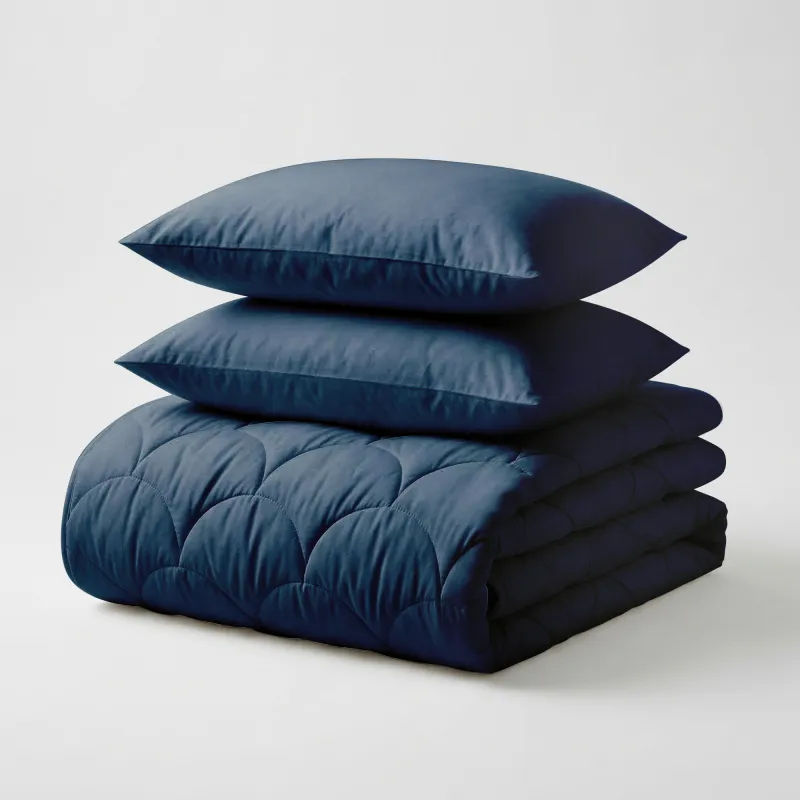 Katoen Percale Dekbed + Kussensloop/slopen - Donker Blauw