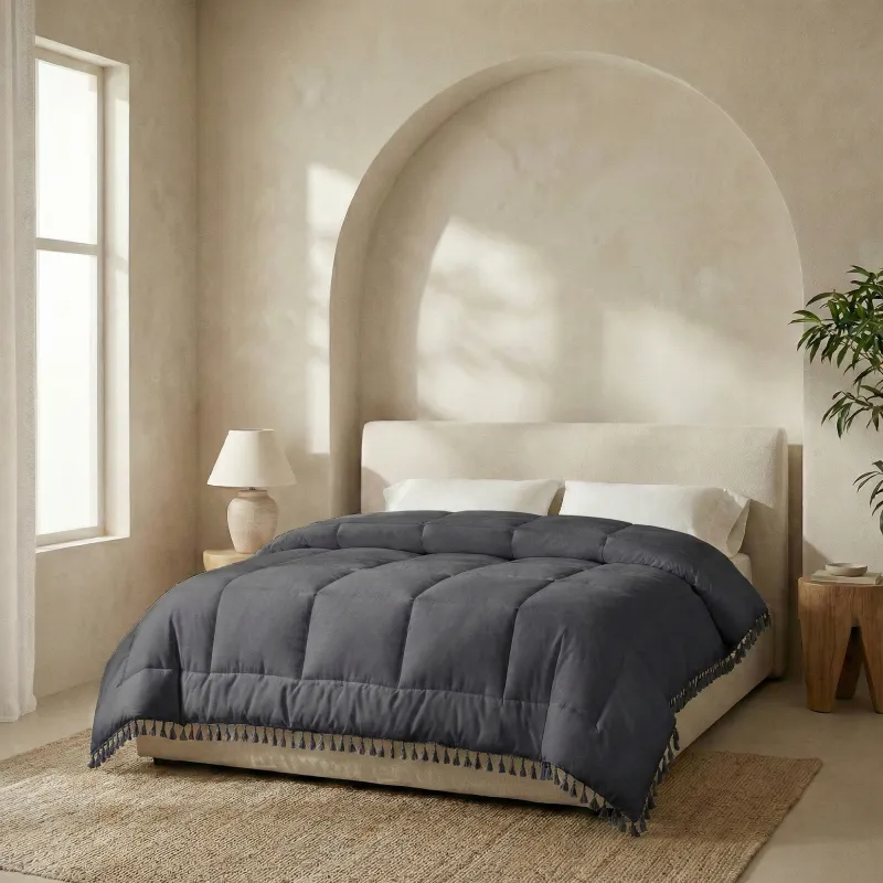 Ibiza Dekbed - Lace Trim - Zwart