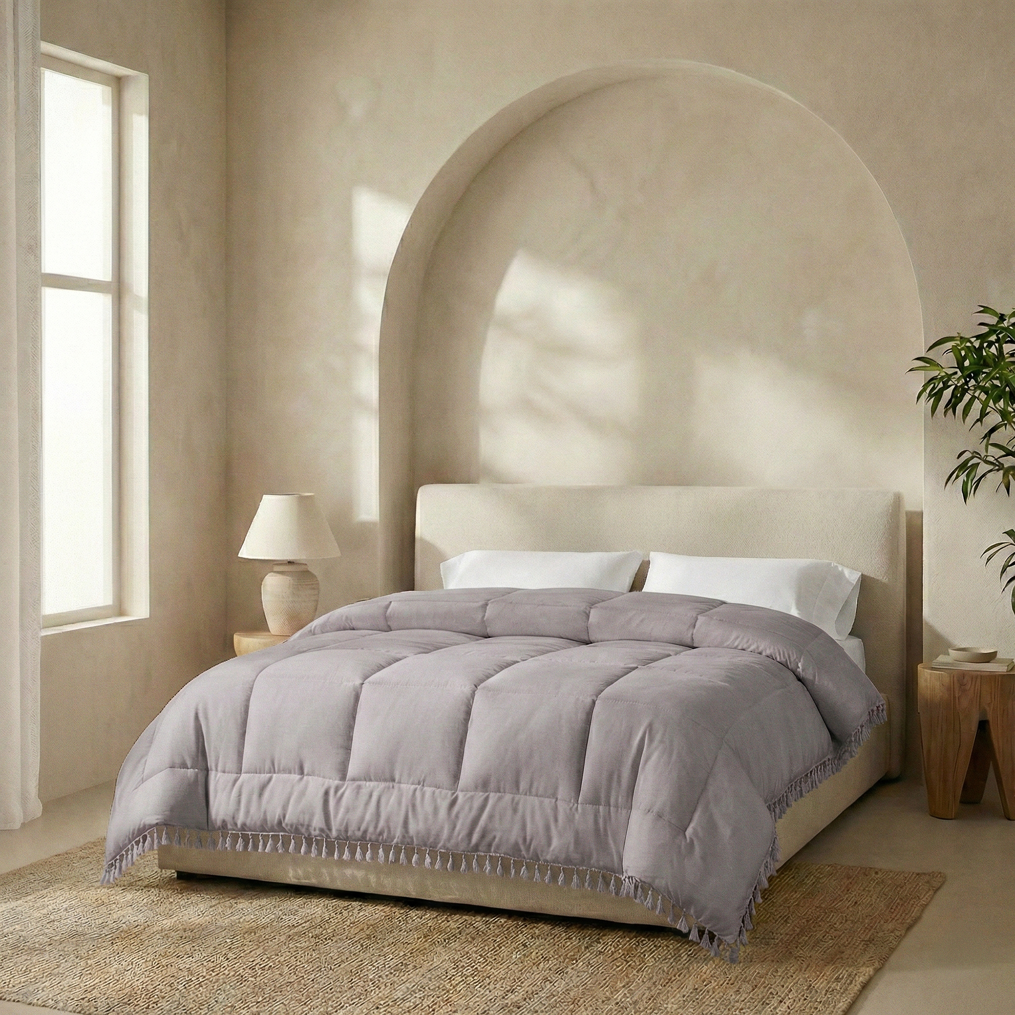 Ibiza Dekbed - Lace Trim - Burnished Lilac