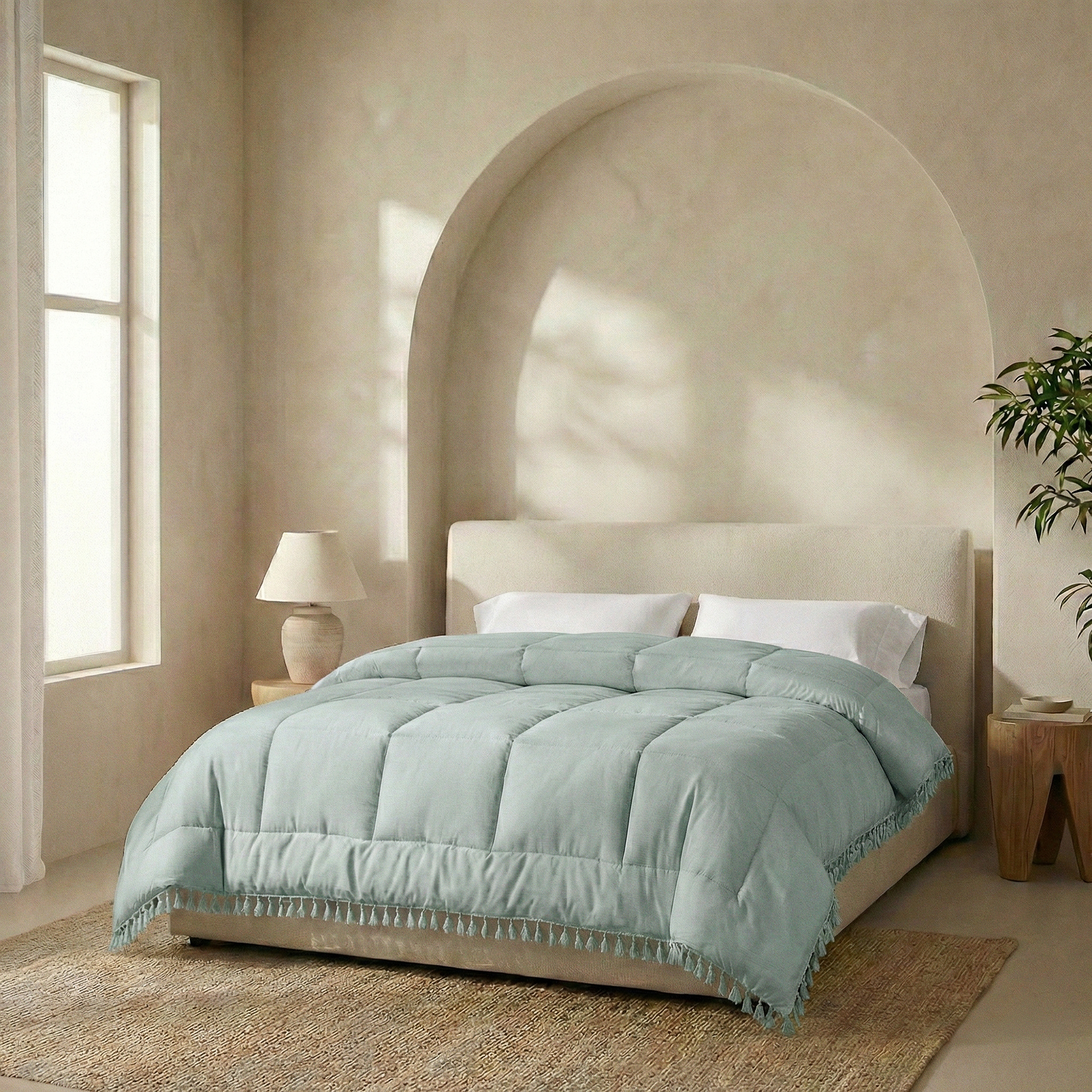 Ibiza Dekbed - Lace Trim - Licht Groen