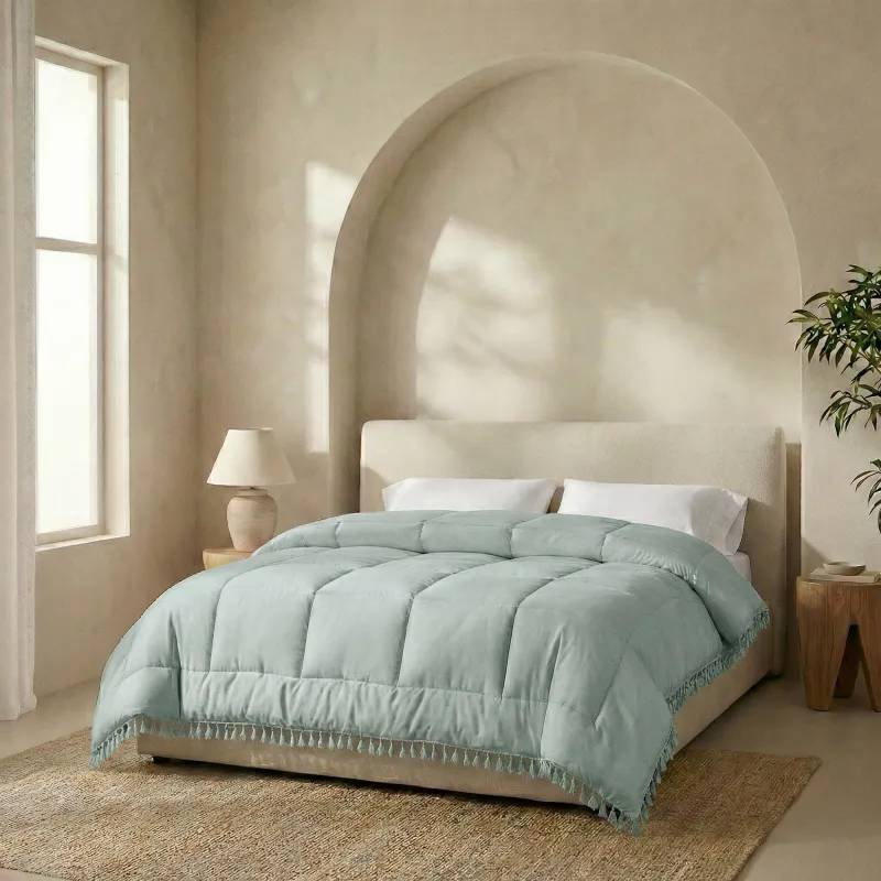 Ibiza Dekbed - Lace Trim - Licht Groen