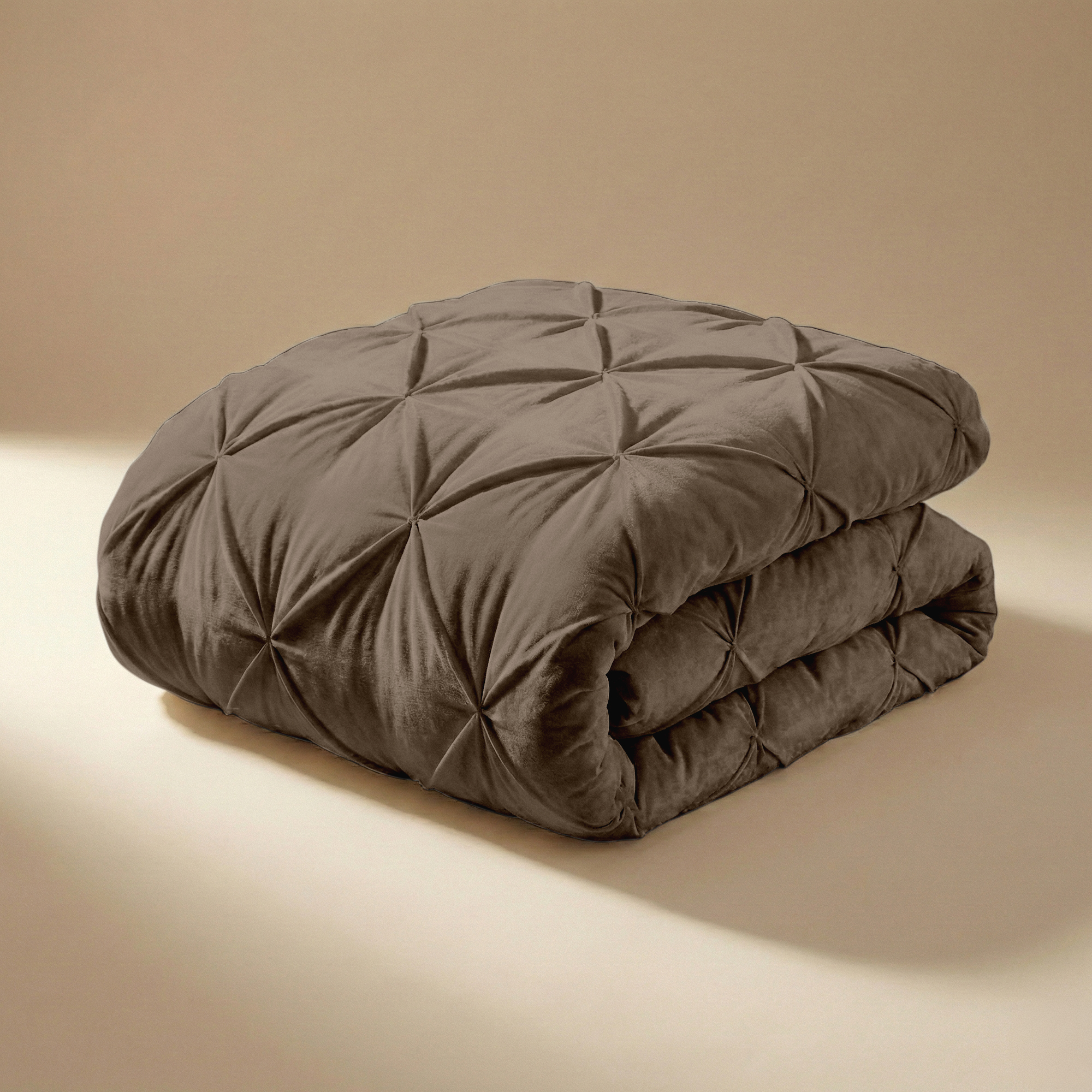 Dekbed Diamond Pintuck - Bruin 350gsm