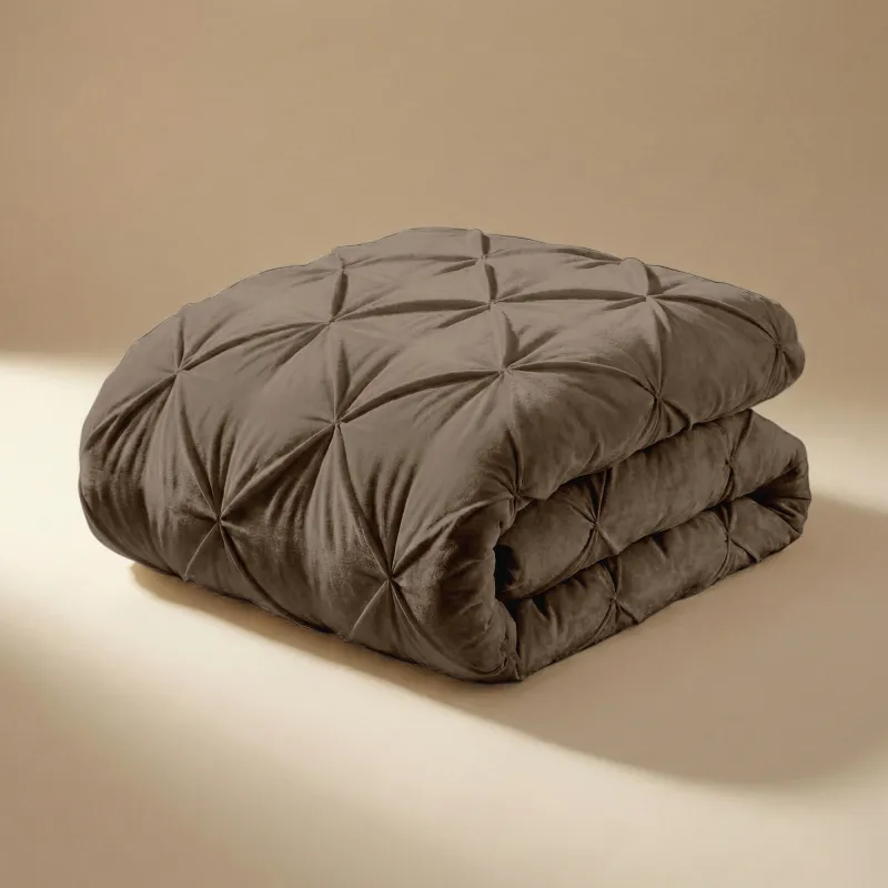 Dekbed Diamond Pintuck - Bruin 350gsm