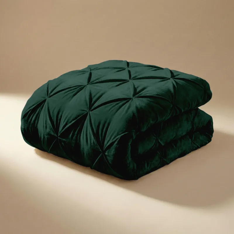 Dekbed Diamond Pintuck - Donkergroen 350gsm