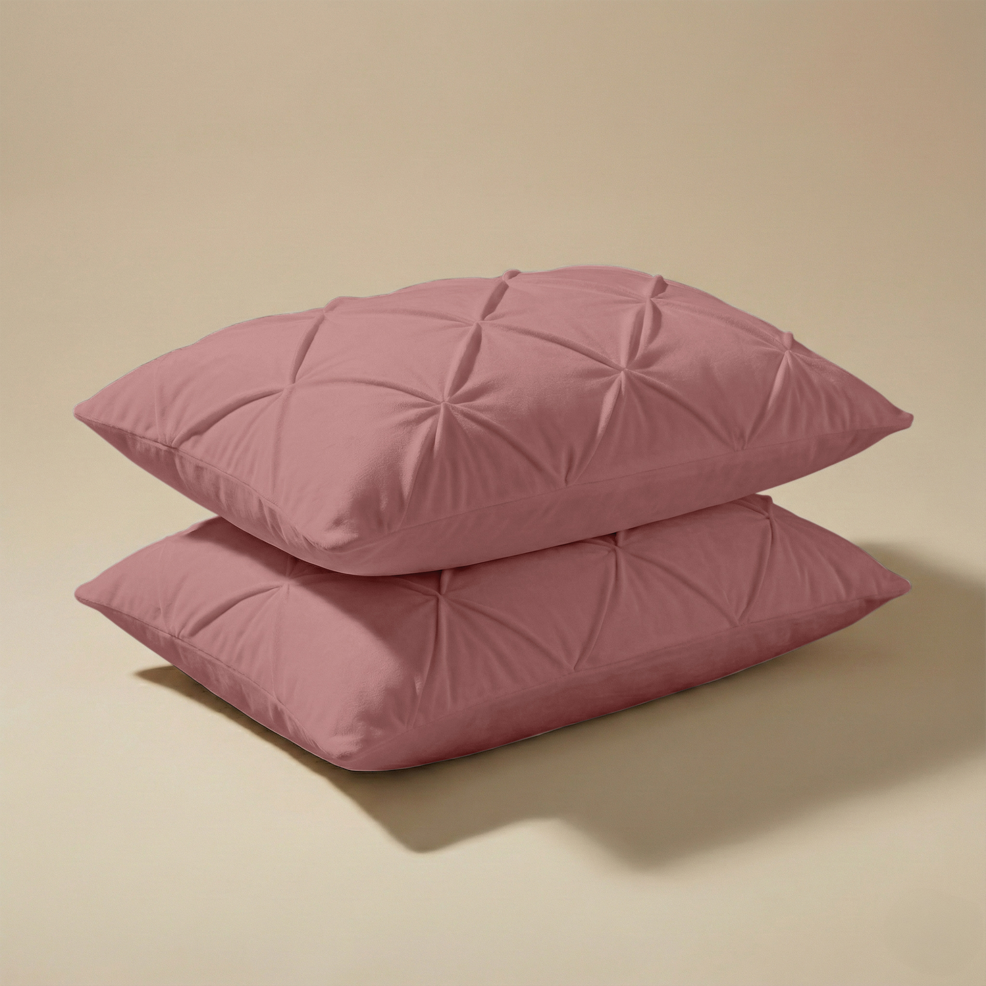 Kussenslopen Diamant pintuck - Oud Roze (2 Stucks)