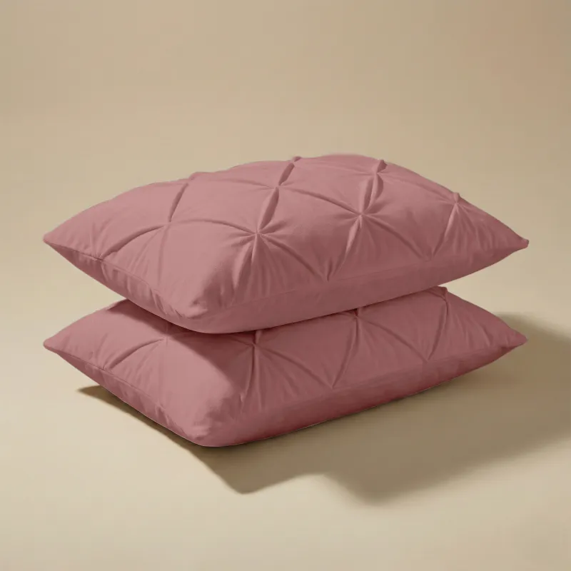 Kussenslopen Diamant pintuck - Oud Roze (2 Stucks)