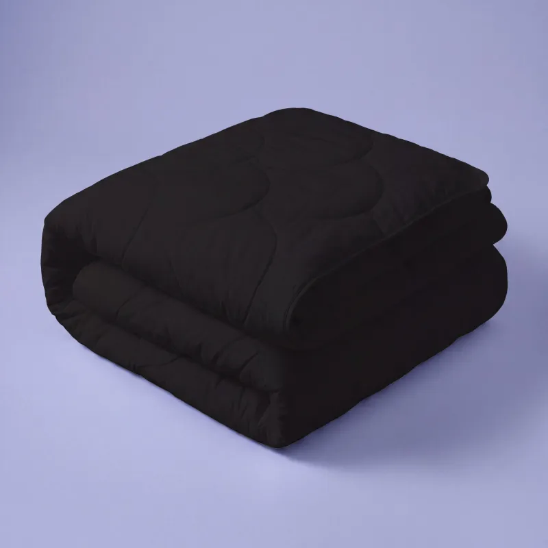 Microvezel Dekbed Cloud Stitch - Zwart