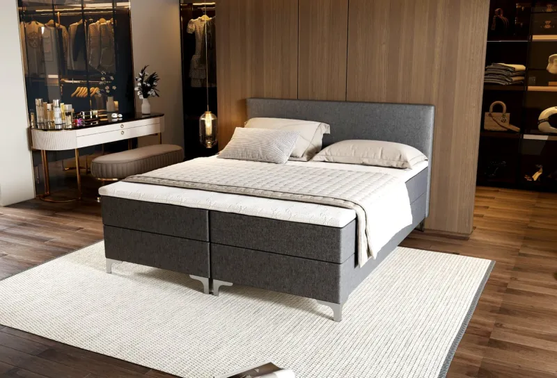 Zydante® - Boxspring - Londen met Opbergruimte - Bed - Antraciet