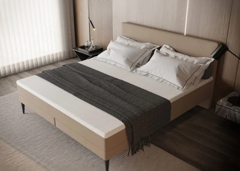 Zydante® - Boxspring - Brooklyn met geïntegreerde topper & pocketvering matras - Beige