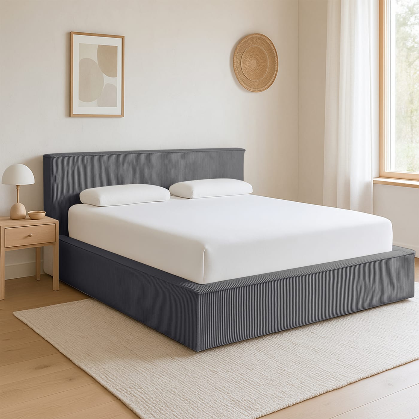 Storage Bed set Amour Cosy - Rib Antra (Zonder Matras)