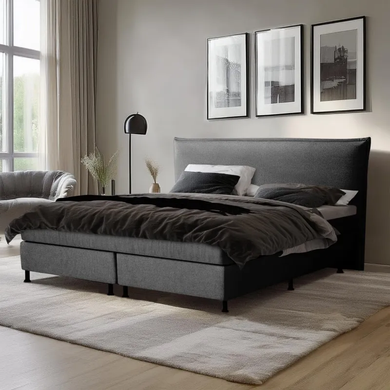 Zydante® - Boxspring - Detroit met geïntegreerde topper - Antraciet