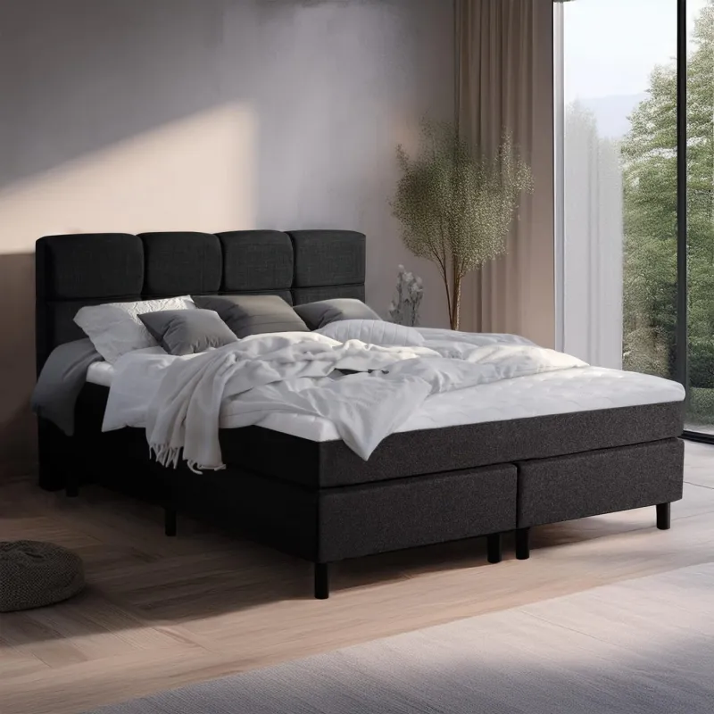 Zydante® - Boxspring - Valentina met geïntegreerde topper  - Zwart