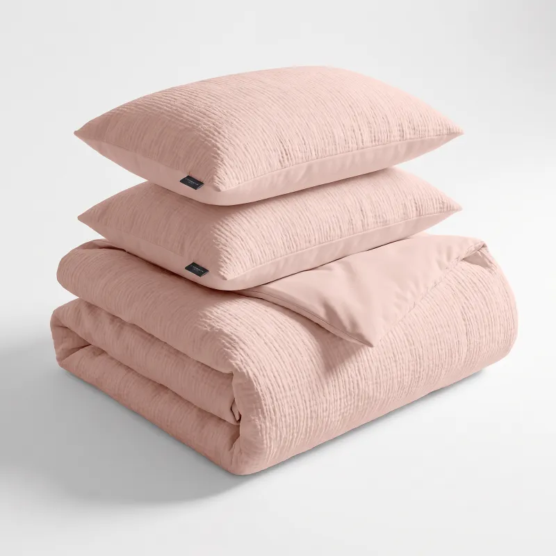 Dekbedovertrekset Mousseline Micro - Zacht Roze