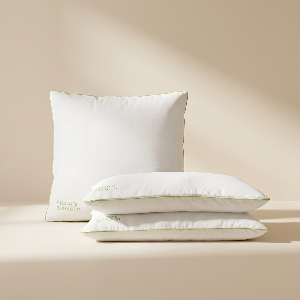 Bamboe-Polyester Kussen Wit