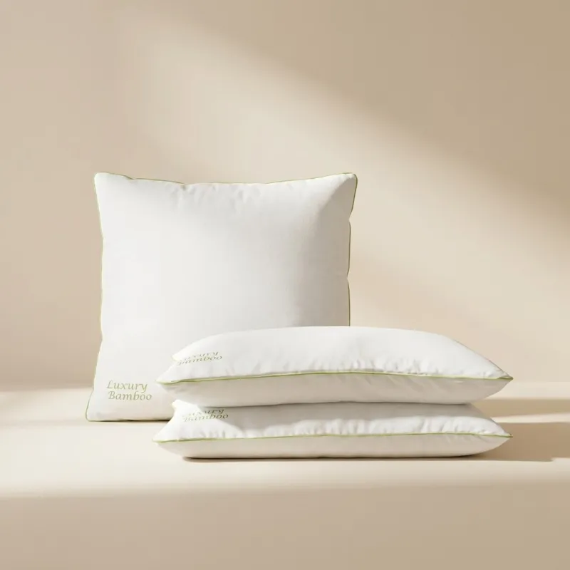 Bamboe-Polyester Kussen Wit